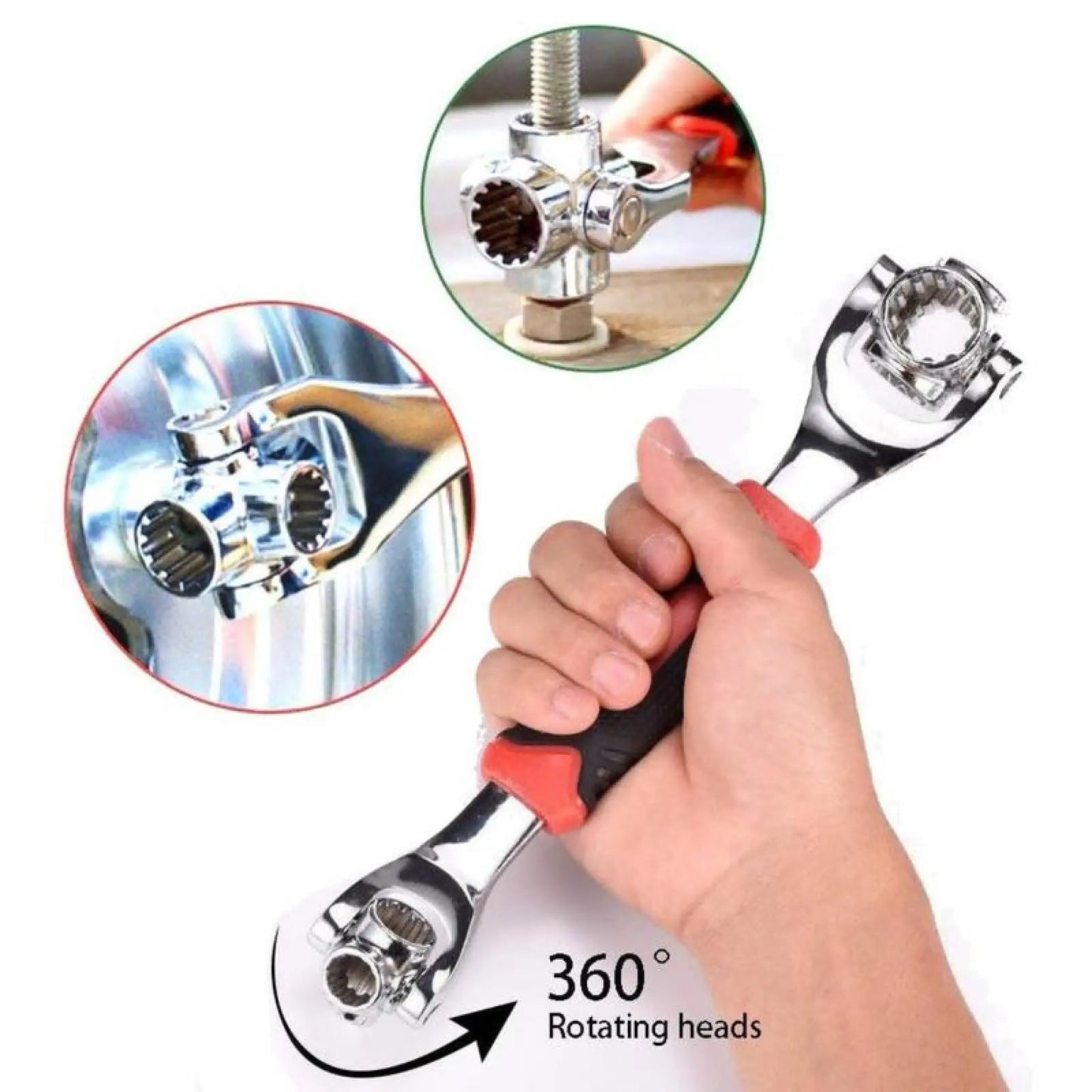 Juego de llaves combinadas, llave universal con cabezal giratorio multifunción de 360 grados, herramienta de llave de tubo 52 en 1, herramienta de llave para reparación de hogar y automóvil.