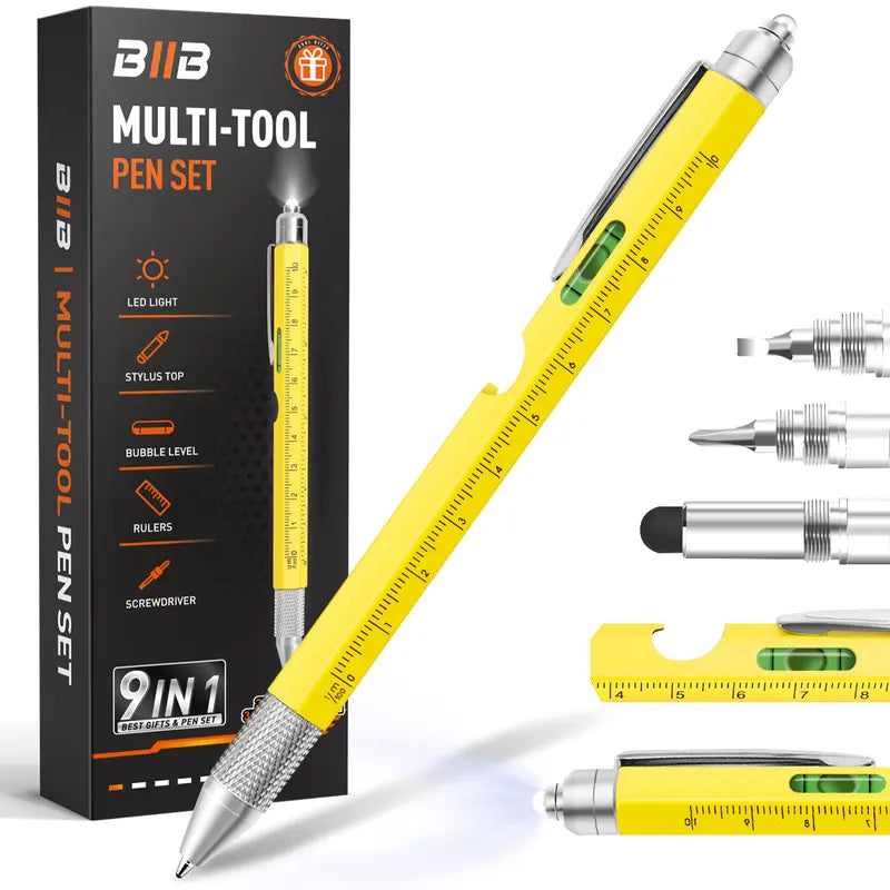9-in-1 Multitool Pen - Multifunctional Stationery, Fathersdaygift, Christmas Gifts for Him, Mens Gifts, Dad Stocking Stuffers, Anniversary Birthday Gadget,toolupgrade