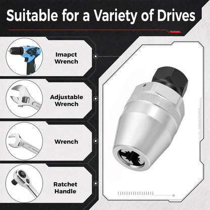 6-13mm Broken Bolt Extractor Set - Metal Damaged Stud Remover Tool for Impact Wrench and Ratchet, Non-Electric Manual Operation