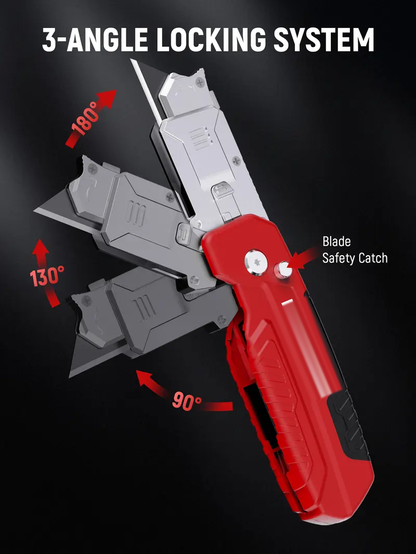 2-in-1 Utility Knife Scraper,Folding Utility Scraper Tool,Heavy-Duty Zinc Alloy Body, SK2 Black Blade Storage & Replacements, Razor Blade Scraper, Cardboard Cutter, EDC Tools and Gadgets for Home, Office