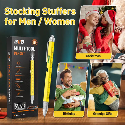 9-in-1 Multitool Pen - Multifunctional Stationery, Fathersdaygift, Christmas Gifts for Him, Mens Gifts, Dad Stocking Stuffers, Anniversary Birthday Gadget,toolupgrade