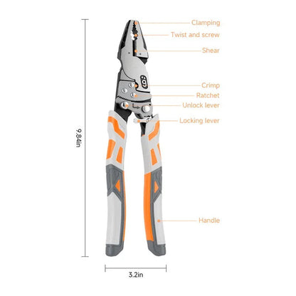 55-Steel Self-Locking Anti-Skid Ratchet Pliers, Heavy-Duty Wire Cutters & Holding Tool, Hands-Free Grip DIY Hardware for Automotive, Plumbing Projects, Durable Pliers & Pincers