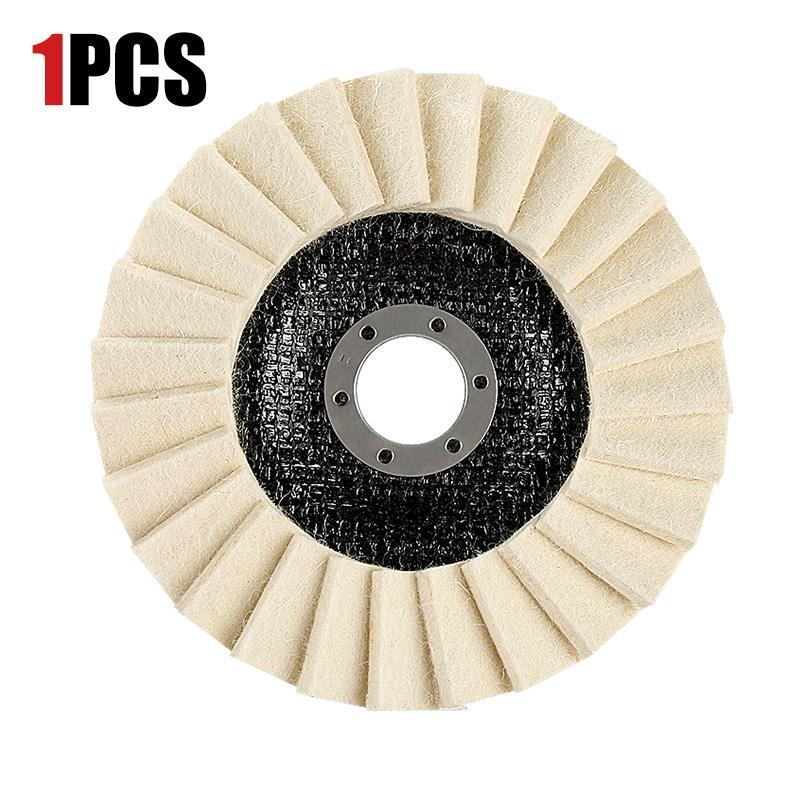 5-Inch Wool Polishing Wheels (1PCS/3PCS 3-Wheel Set Option) for Angle Grinders - Fiberglass Back, Balanced Smooth, Durable Efficient, Heat-Dissipating - Final Step for High Gloss Mirror Finish on Metal/Glass,toolupgrade