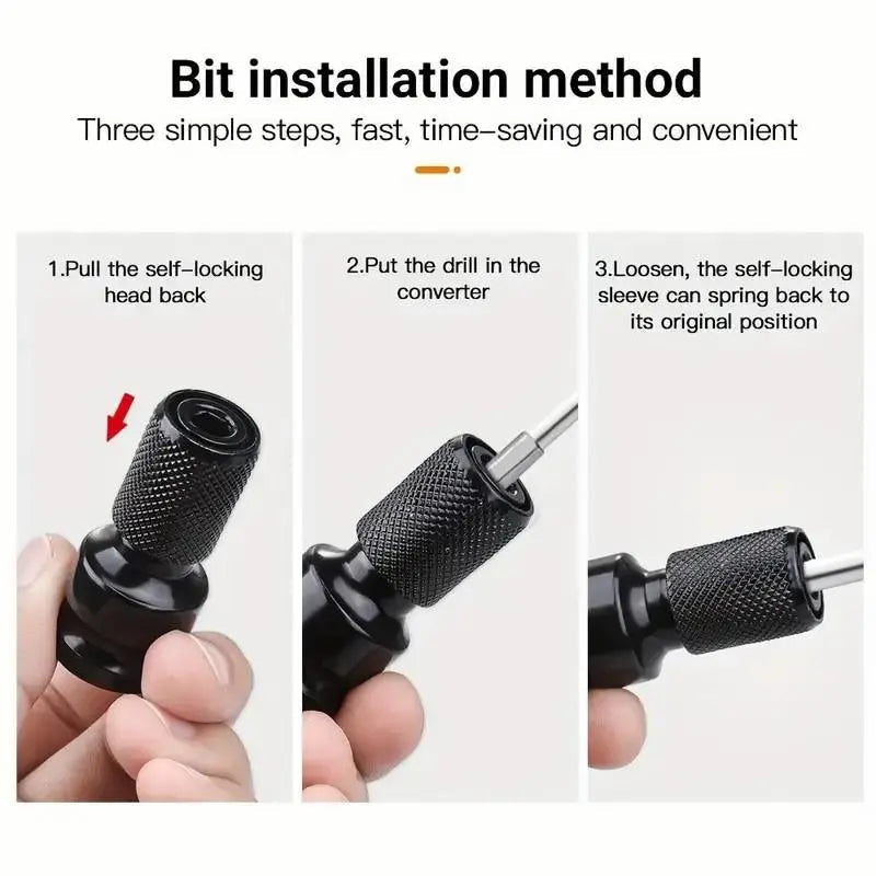 1/2 inch Square Drive to 1/4 inch Hex Female Socket Adapter Converter Chuck Adapter for Impact Air and Electric Wrench