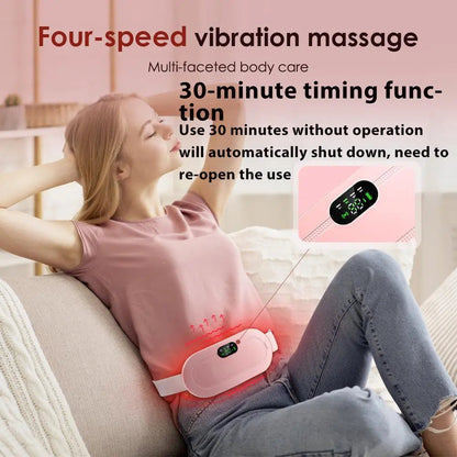 Menstrual Heating Pad Belt, Period Heating Pad, Cordless Electric Waist Belt, Warming Abdominal Massager with Vibration