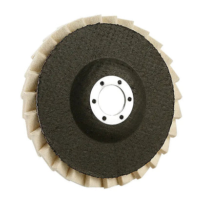 5-Inch Wool Polishing Wheels (1PCS/3PCS 3-Wheel Set Option) for Angle Grinders - Fiberglass Back, Balanced Smooth, Durable Efficient, Heat-Dissipating - Final Step for High Gloss Mirror Finish on Metal/Glass,toolupgrade