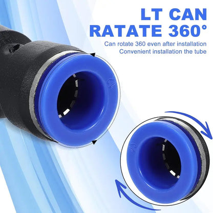 80 Pieces Air Hose Fittings Air Line Fittings Straight Push to link 4 6 8 10 12 mm Quick Release Pneumatic Connectors Plastic Straight Tube Connector Push to Connect Fittings for Tube