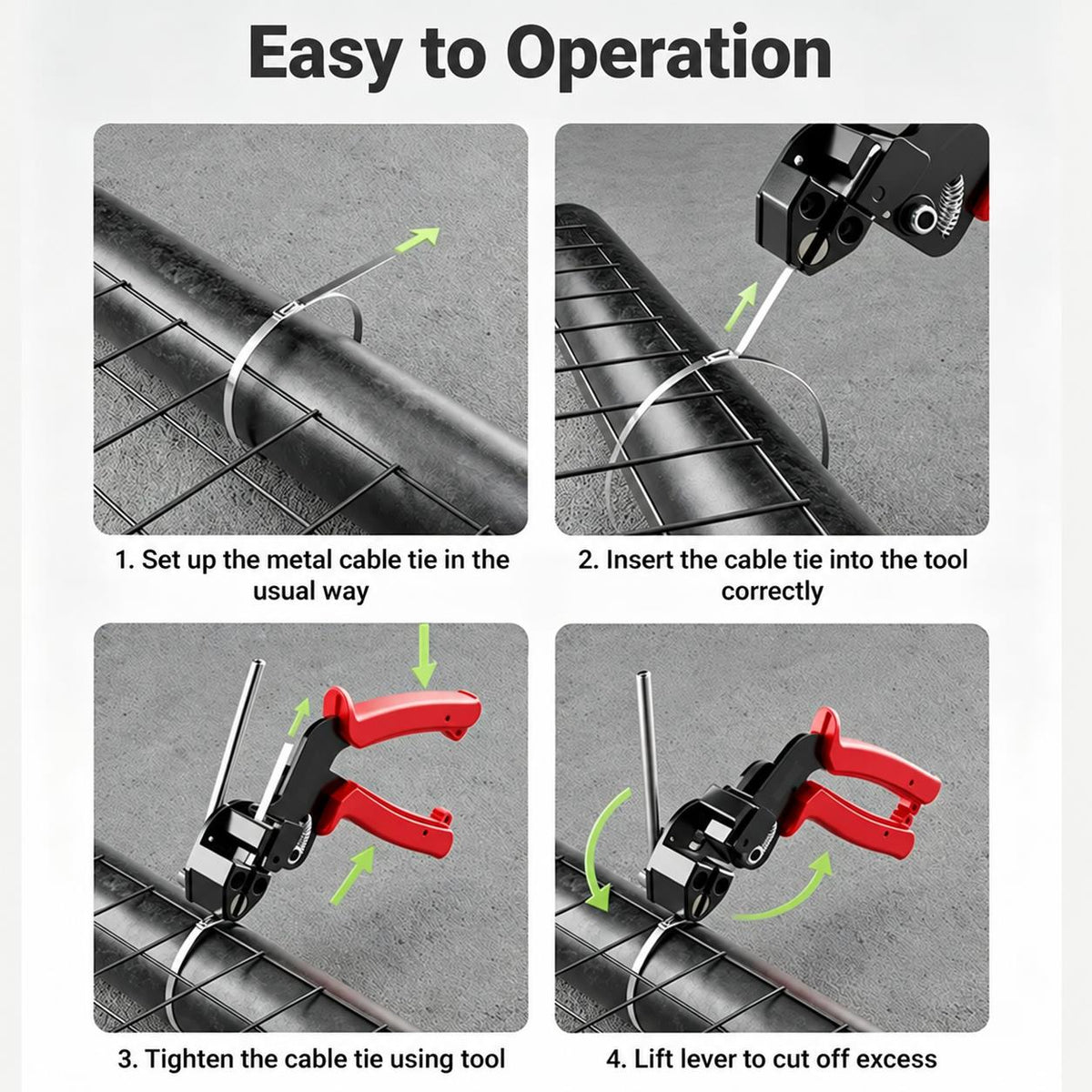 Heavy‑Duty 304 Stainless Steel Cable Tie Tensioning Tool Set | 11.8 Inch Self‑Locking Metal Zip Ties + Removal Screwdriver, Rustproof Metal Cable Ties for Car, Fencing, Plumbing & Outdoor Projects
