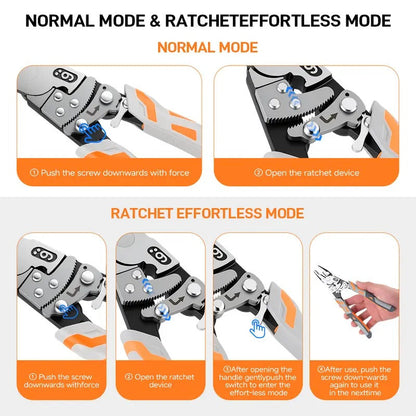 55-Steel Self-Locking Anti-Skid Ratchet Pliers, Heavy-Duty Wire Cutters & Holding Tool, Hands-Free Grip DIY Hardware for Automotive, Plumbing Projects, Durable Pliers & Pincers