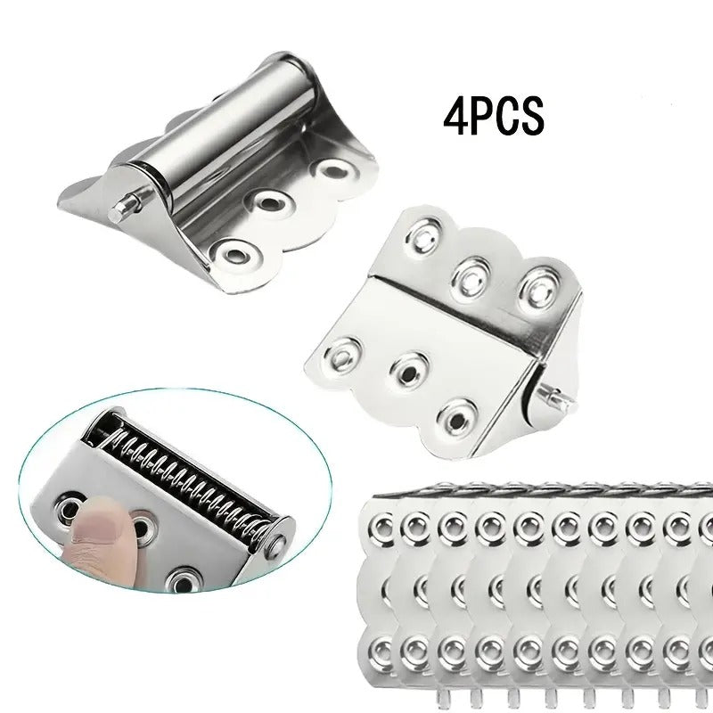 4 bisagras de resorte de acero inoxidable, cierre automático, para puertas mosquiteras, 2.4 x 3 pulgadas, para interiores, exteriores y uso comercial