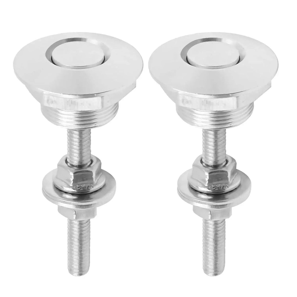4Pcs Universal Anodizing Treatment Aluminum Quick-Release Lock Latches, 1.25-Inch Diameter Silver Easy-to-Use Anti-Aging Fasteners for Vehicles, Cabinets, Bumper, Hood, License Plate