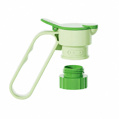 Plastic Bottle Pour Spout Cap Dispenser - 2 Count, Portable Kitchen Utensil with Carry Handle, Detachable Wide Mouth & Different Caliber, for DIY Oil Pots & Refrigerator Cold Water Making