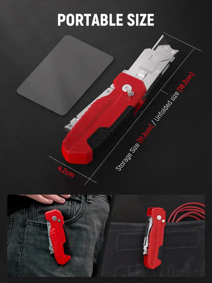 2-in-1 Utility Knife Scraper,Folding Utility Scraper Tool,Heavy-Duty Zinc Alloy Body, SK2 Black Blade Storage & Replacements, Razor Blade Scraper, Cardboard Cutter, EDC Tools and Gadgets for Home, Office