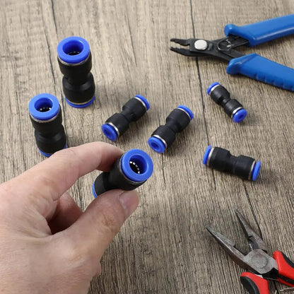 80 Pieces Air Hose Fittings Air Line Fittings Straight Push to link 4 6 8 10 12 mm Quick Release Pneumatic Connectors Plastic Straight Tube Connector Push to Connect Fittings for Tube