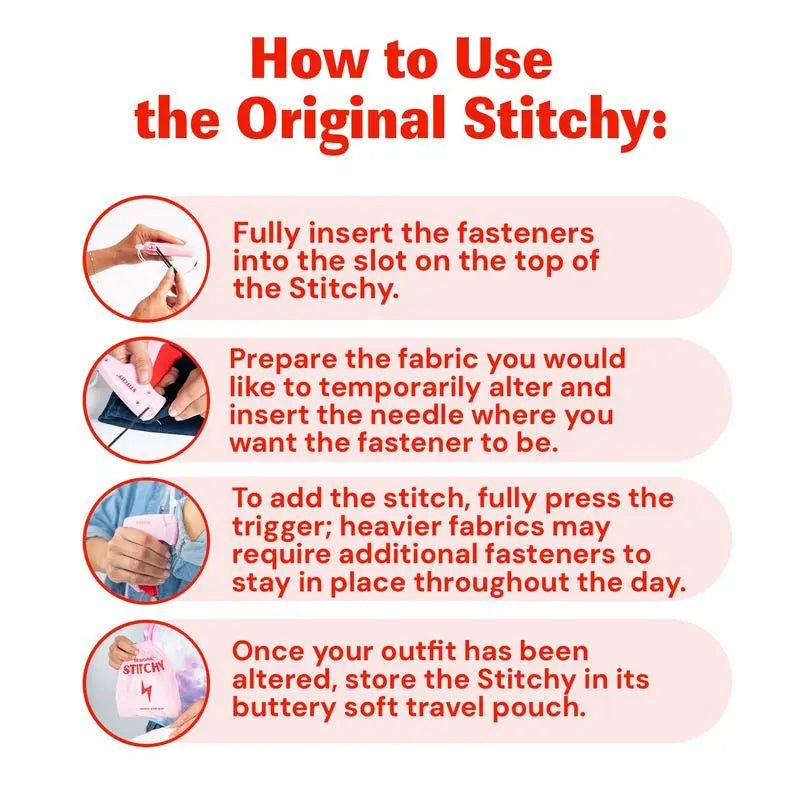 2026 Stitchy Plastic-Body Handheld Sewing Machine - Compact, 6 Needles, 1200 Micro Stitches (1000+), No Magnets/Battery, Multifunctional Home Sewing Tool with Handle, Portable All-in-1 DIY Device for Quick Repairs