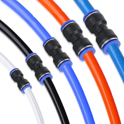 80 Pieces Air Hose Fittings Air Line Fittings Straight Push to link 4 6 8 10 12 mm Quick Release Pneumatic Connectors Plastic Straight Tube Connector Push to Connect Fittings for Tube