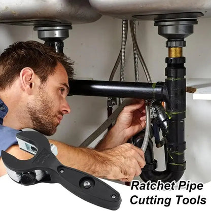 Single-Hand Ratchet Pipe Cutter Tool, Quick Cut for 5/16"-1 1/8" (8-29mm) Stainless Steel, Copper & Alu Cuts, Plastic Pipes, Convenient Tight Space Use, Easy Access Plumbing Home Improvement Hand Tool
