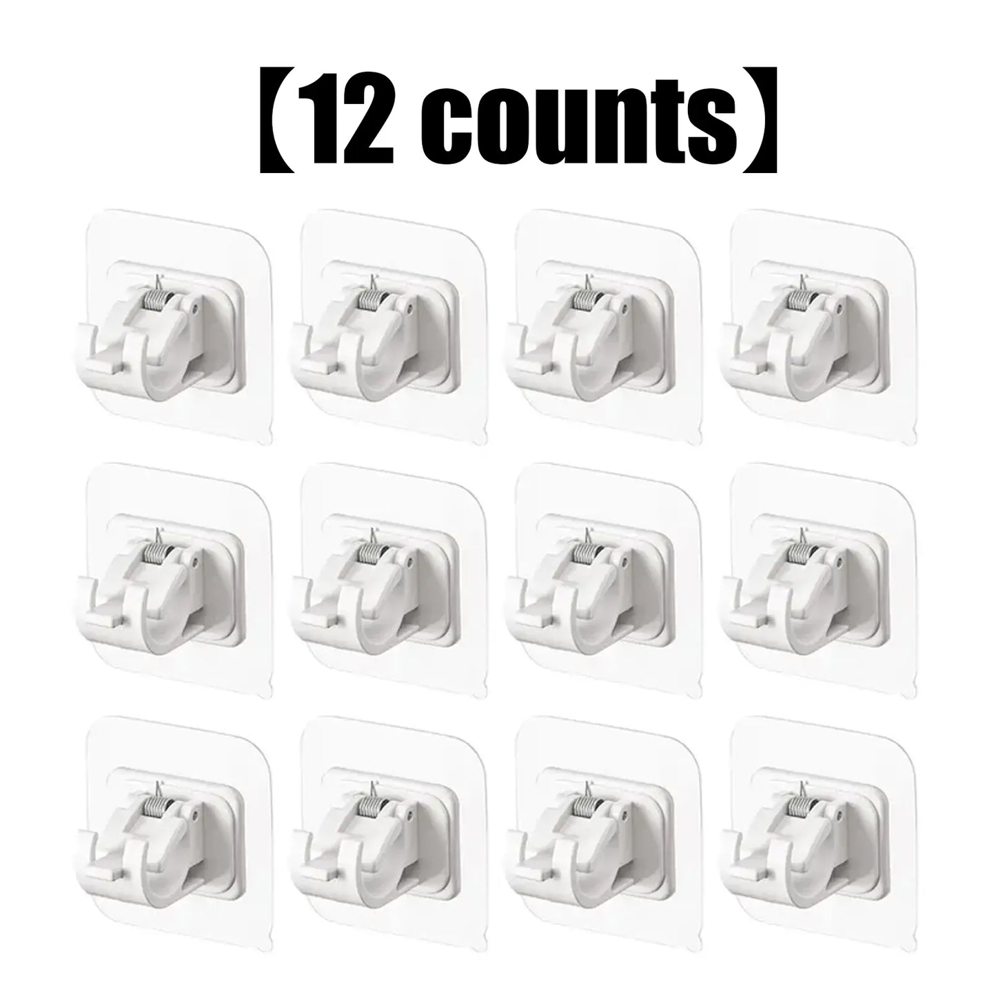 A set of 8PCS Curtain Rod Brackets with Clips,Transparent Drapery Hooks,Rod Hanging,Adjustable Rods Holder,Multipurposefor Curtain Rod Hooks for Livingroom Bathroom Kitchen Bedroom Toilet Apartment