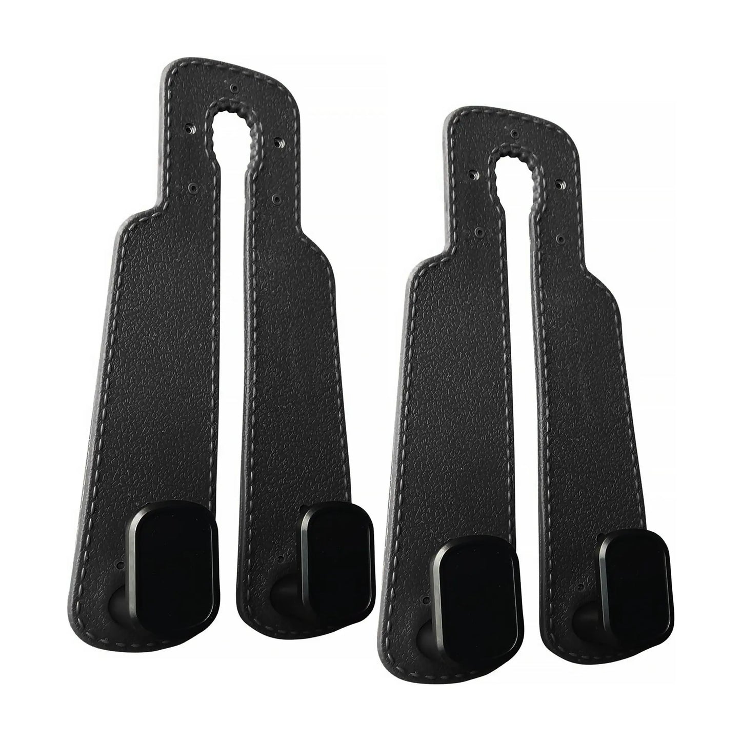 4 Counts Car Seat Headrest Hook, Improved Car Seat Back Double Hooks for Kids' Toys Hats Masks Sunglasses, Soft Gentle Faux Leather