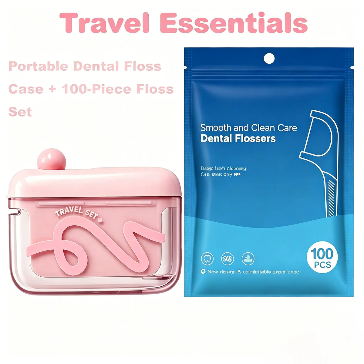 Travel-sized storage case - features an automatic pop-up dispenser, portable and refillable, perfect for oral care at home, in restaurants, and while traveling.