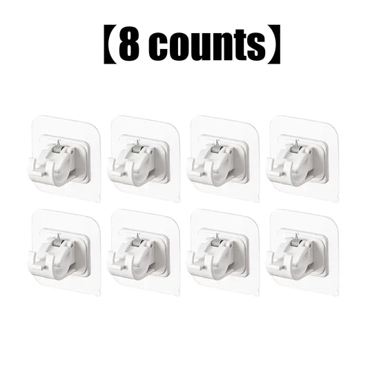 A set of 8PCS Curtain Rod Brackets with Clips,Transparent Drapery Hooks,Rod Hanging,Adjustable Rods Holder,Multipurposefor Curtain Rod Hooks for Livingroom Bathroom Kitchen Bedroom Toilet Apartment