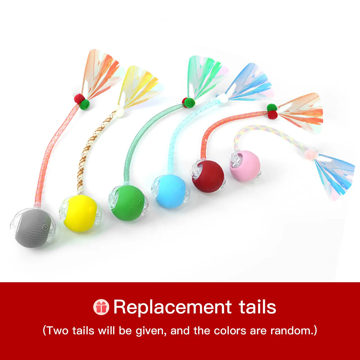 Interactive Cat & Dog Teaser Toy with Two Additional Tails, Kitten Rolling Ball Toy, Pet Supplies, Dog & Cat Accessories Cute dog toys