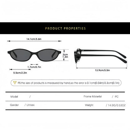 〖Summer Turn Up〗3 PCS Retro Oval Sunglasses for Women Chic Cat Eye 90s Sunnies Lightweight Narrow Shades Trendy UV Protection Sunglasses Vintage Rich Girl Sunglasses Women Sunglasseswomen