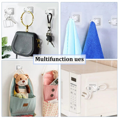 A set of 8PCS Curtain Rod Brackets with Clips,Transparent Drapery Hooks,Rod Hanging,Adjustable Rods Holder,Multipurposefor Curtain Rod Hooks for Livingroom Bathroom Kitchen Bedroom Toilet Apartment