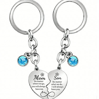 2 Pcs Mother/Father Daughter Heart Matching Keyring Keychain Set Gifts For Mom Mothers Day Gifts from Daughter