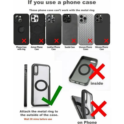 Universal Magnetic Car Phone Holder Strong Vacuum Suction Cup Mount for All Smartphones & Vehicles Foldable Design Works on Dashboard Gym & Bathroom Mirrors