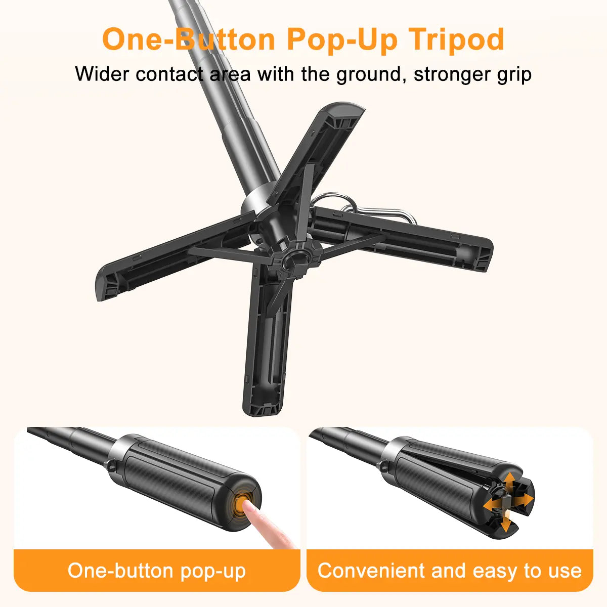 2026 Upgrated 4-in-1 Magnetic Selfie Stick with Remote for Cell Phone 360° Rotation.Can Transforms into Mini Tripod/Camera Grip/Handheld Stabilizer/Phone Stand.Extend to 25 inches
