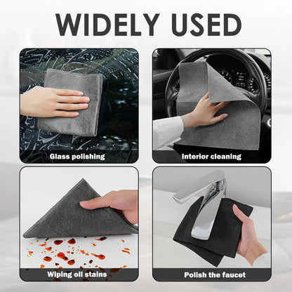 Paño de limpieza mágico de 10 unidades, toallitas de limpieza mágicas engrosadas reutilizables sin rayas, paños de microfibra para ventanas de coche de cristal