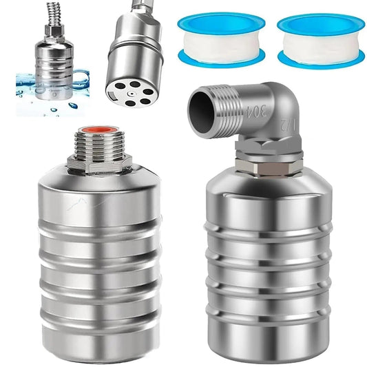 2 Válvulas de Control de Nivel de Agua, Válvula de Flotador de Acero Inoxidable 304, Válvula de Bola Flotante Mini con Cierre Automático, Entrada de Agua Superior/Lateral Segura para Tanque de Agua