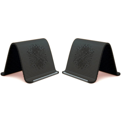 Soporte de teléfono de aluminio y silicona flexible, diseño plegable y enrollable, soporte de escritorio antideslizante universal ajustable para teléfono, tablet, portátil, soporte ergonómico portátil para el hogar, la oficina y viajes-YY
