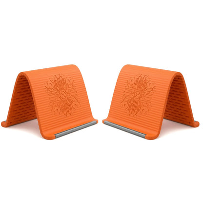 Soporte de teléfono de aluminio y silicona flexible, diseño plegable y enrollable, soporte de escritorio antideslizante universal ajustable para teléfono, tablet, portátil, soporte ergonómico portátil para el hogar, la oficina y viajes-YY