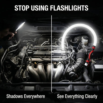 Linterna LED flexible de 29" – Luz de trabajo LED recargable, flexible, de alto lumen, manos libres para reparación de automóviles, debajo del capó, garaje, mecánica, bricolaje, camping y emergencias en carretera, Summervibes