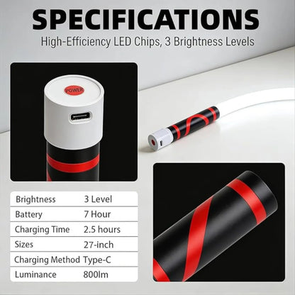 Linterna LED flexible de 29" – Luz de trabajo LED recargable, flexible, de alto lumen, manos libres para reparación de automóviles, debajo del capó, garaje, mecánica, bricolaje, camping y emergencias en carretera, Summervibes