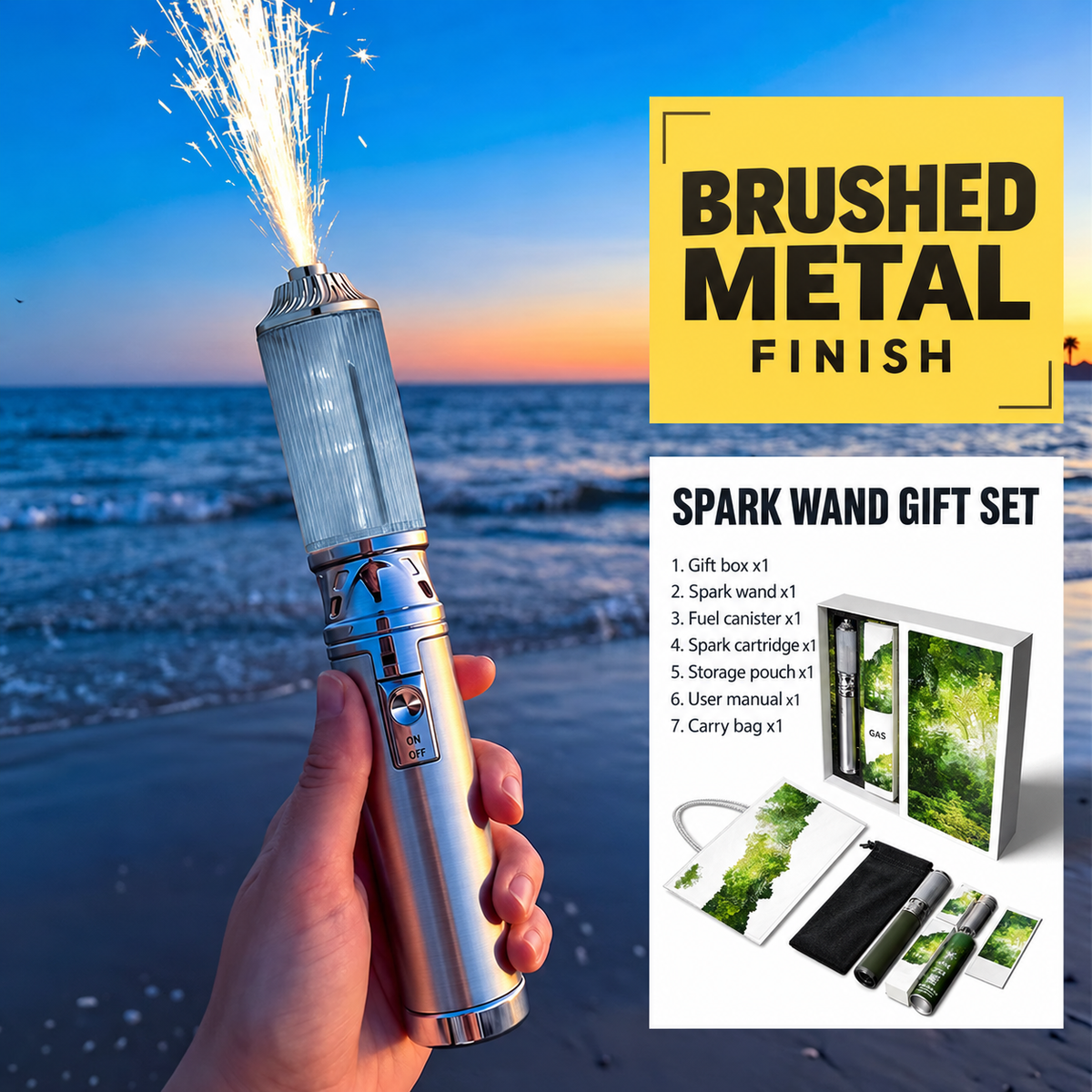2-in-1 Reusable Spark Wand & Outdoor Torch with Replaceable Cartridge – Party & Celebration Gift