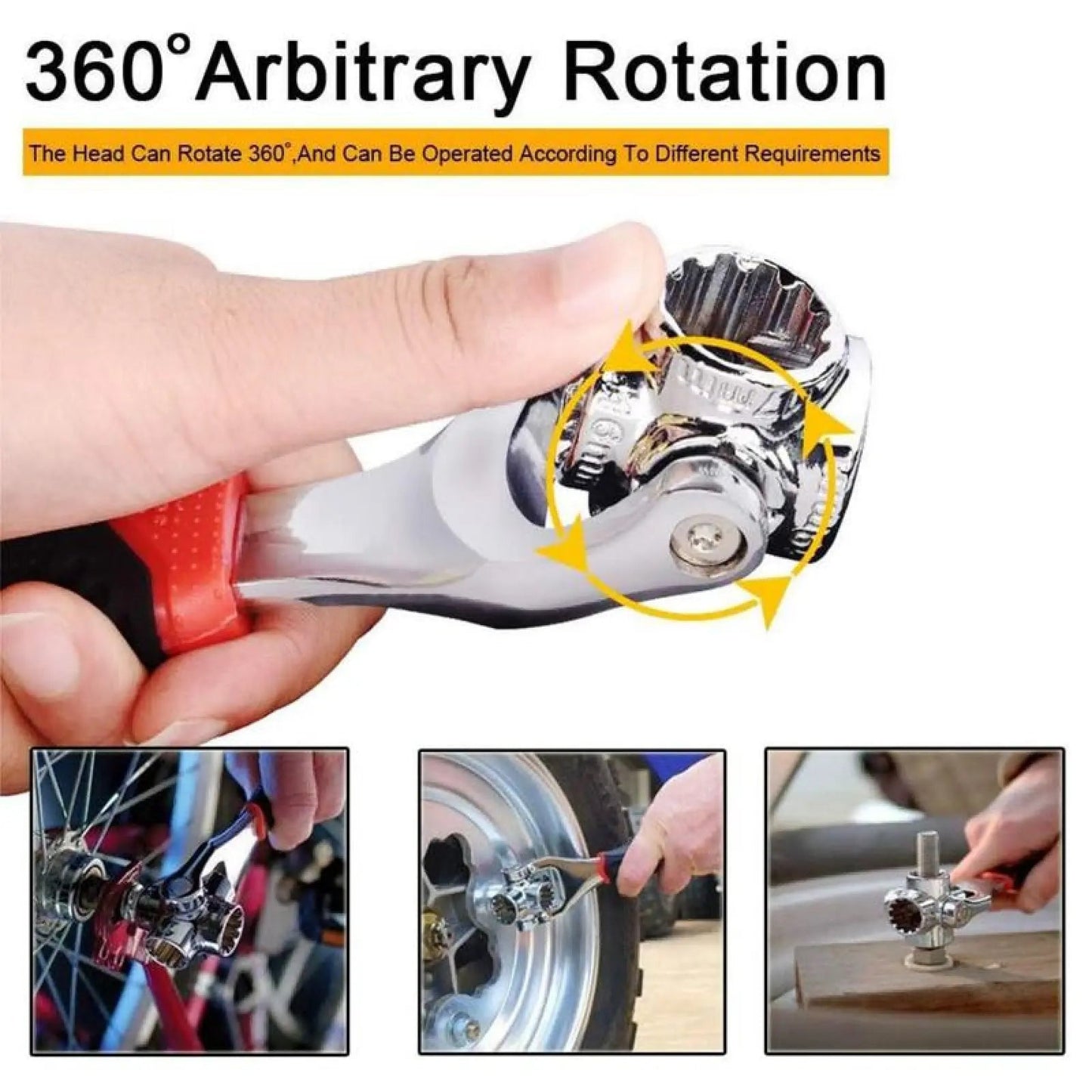 Combination Wrench Set,Universal Wrench with Multifunction 360 Degree Rotating Head,52 in 1 Socket Wrench Tool,Spanner Tool for Home and Car Repair.