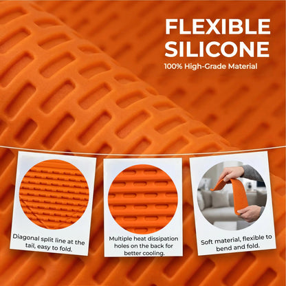 Soporte de teléfono de aluminio y silicona flexible, diseño plegable y enrollable, soporte de escritorio antideslizante universal ajustable para teléfono, tablet, portátil, soporte ergonómico portátil para el hogar, la oficina y viajes-YY