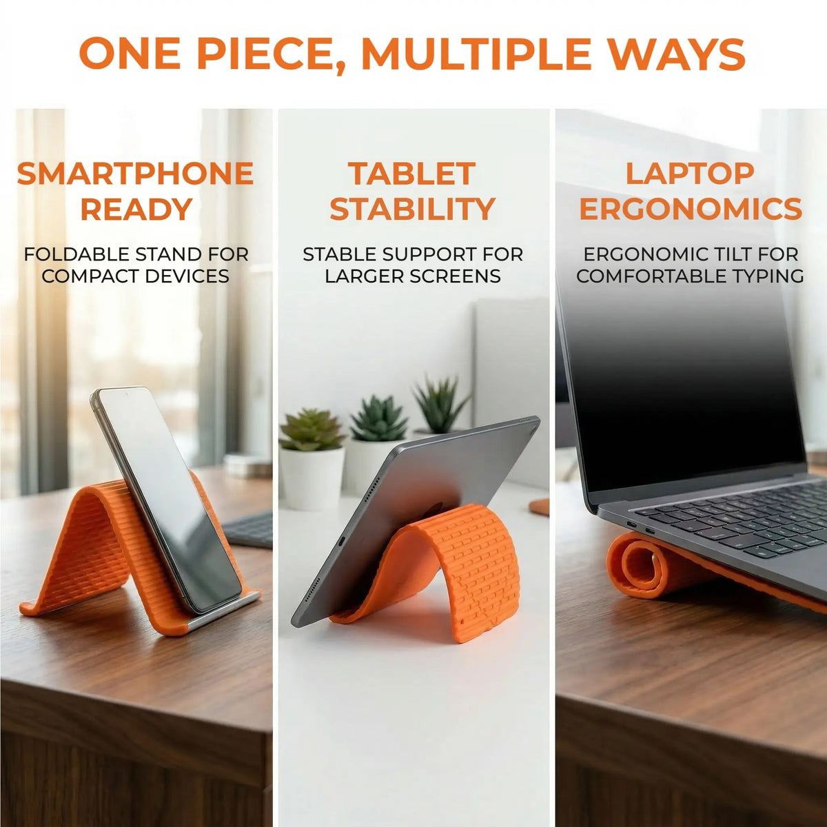 Soporte de teléfono de aluminio y silicona flexible, diseño plegable y enrollable, soporte de escritorio antideslizante universal ajustable para teléfono, tablet, portátil, soporte ergonómico portátil para el hogar, la oficina y viajes-YY