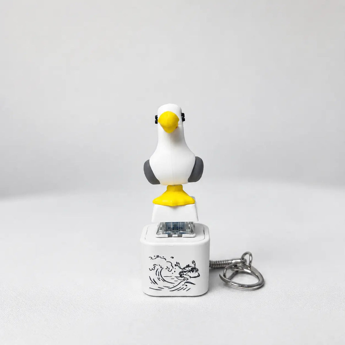 Funny Seagull MINE! Button Keychain-Real Sound & LED Light,Funny Interactive Gift for Friends & Family