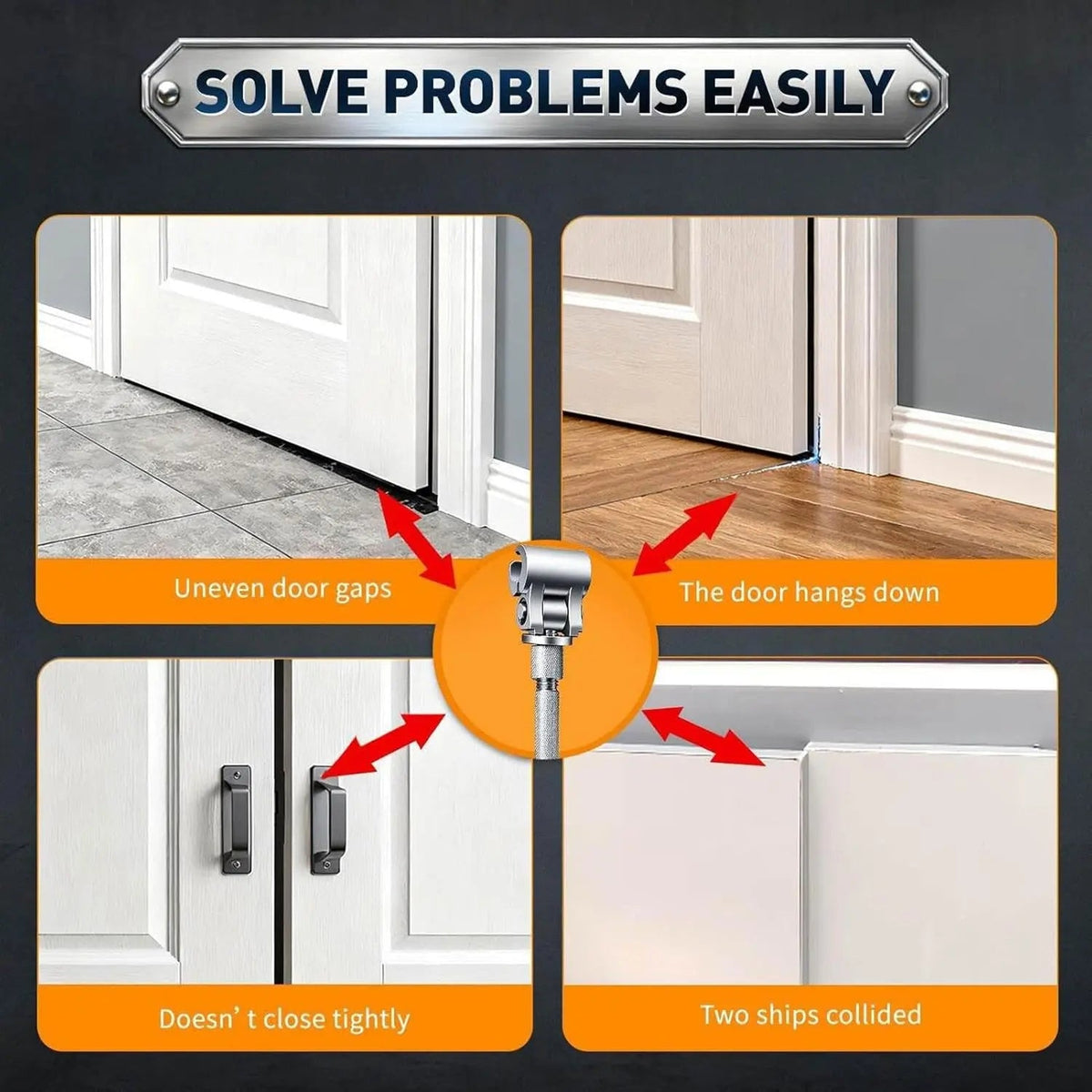 Llave para Bisagras, Herramienta de Alineación Ajustable, Material Acero, Ajustador de Bisagras de Puerta, Abrepuertas de Armarios y Alacenas, Función de Control de Precisión, Para Muebles del Hogar, RV, Lugar de Trabajo, Apartamento