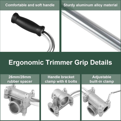 Grass Trimmer Handle, Aluminum Trimmer Handle with Bracket Clip Feature, Multifunctional Garden Trimmer Handle, Power Tool Accessories, Aluminum Construction