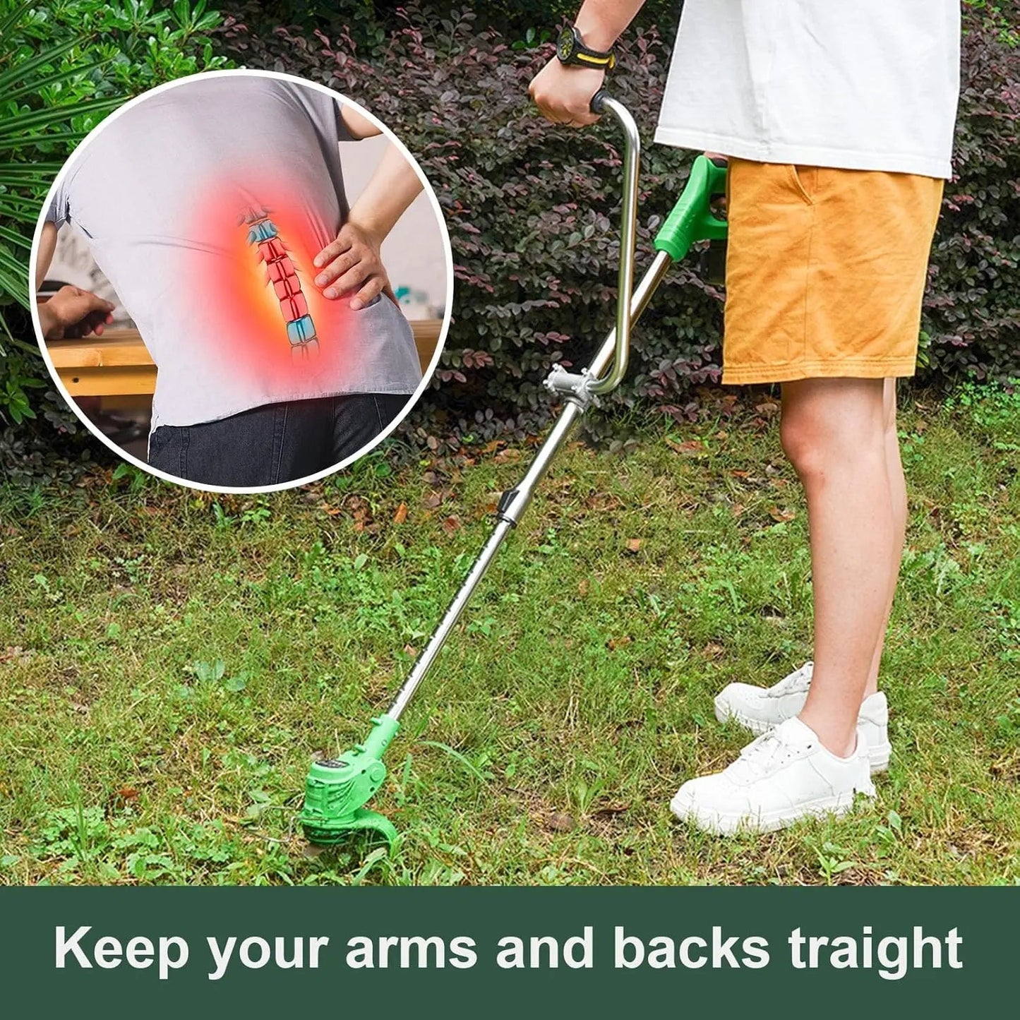 Grass Trimmer Handle, Aluminum Trimmer Handle with Bracket Clip Feature, Multifunctional Garden Trimmer Handle, Power Tool Accessories, Aluminum Construction