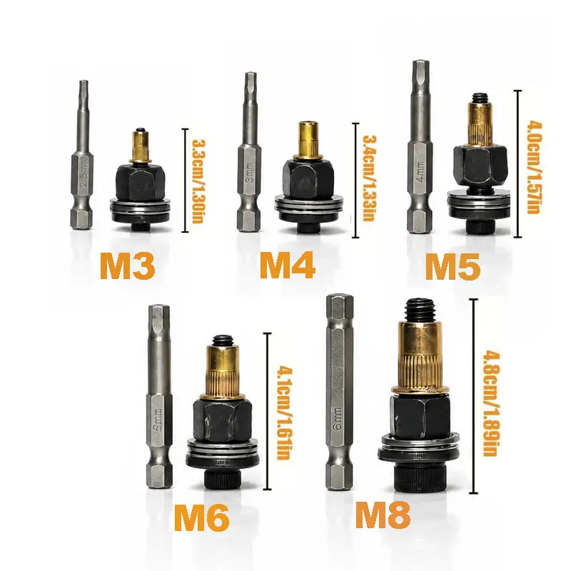 Herramienta para tuercas remachables, kit de tuercas remachables M3 M4 M5 M6 M8, juego de tuercas remachables de acero al carbono, kit de tuercas remachables roscadas, accesorio de herramienta remachadora manual para almacenes de reparación de automóviles