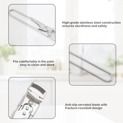 Jar Opener for Weak Hands, Multifunctional Adjustable Can Opener, Stainless Steel Jar Lid Opener Bottle Opener Tool for Seniors with Arthritis, Manual Jar Gripper for Kitchen