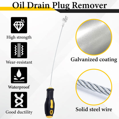 Heavy-Duty Magnetic Oil Drain Bolt Removal Tool, Anti-Scald Oil Pan Bolt Remover, Universal Flexible Drain Plug Removal Tool — Perfect for OilChanges