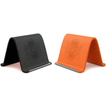 Soporte de teléfono de aluminio y silicona flexible, diseño plegable y enrollable, soporte de escritorio antideslizante universal ajustable para teléfono, tablet, portátil, soporte ergonómico portátil para el hogar, la oficina y viajes-YY