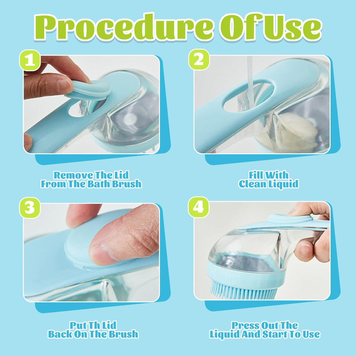 Cepillo de baño para mascotas con dispensador de champú para perros y gatos, mango ergonómico, herramienta de aseo para masaje suave, fácil de usar, suministro esencial para el baño de perros